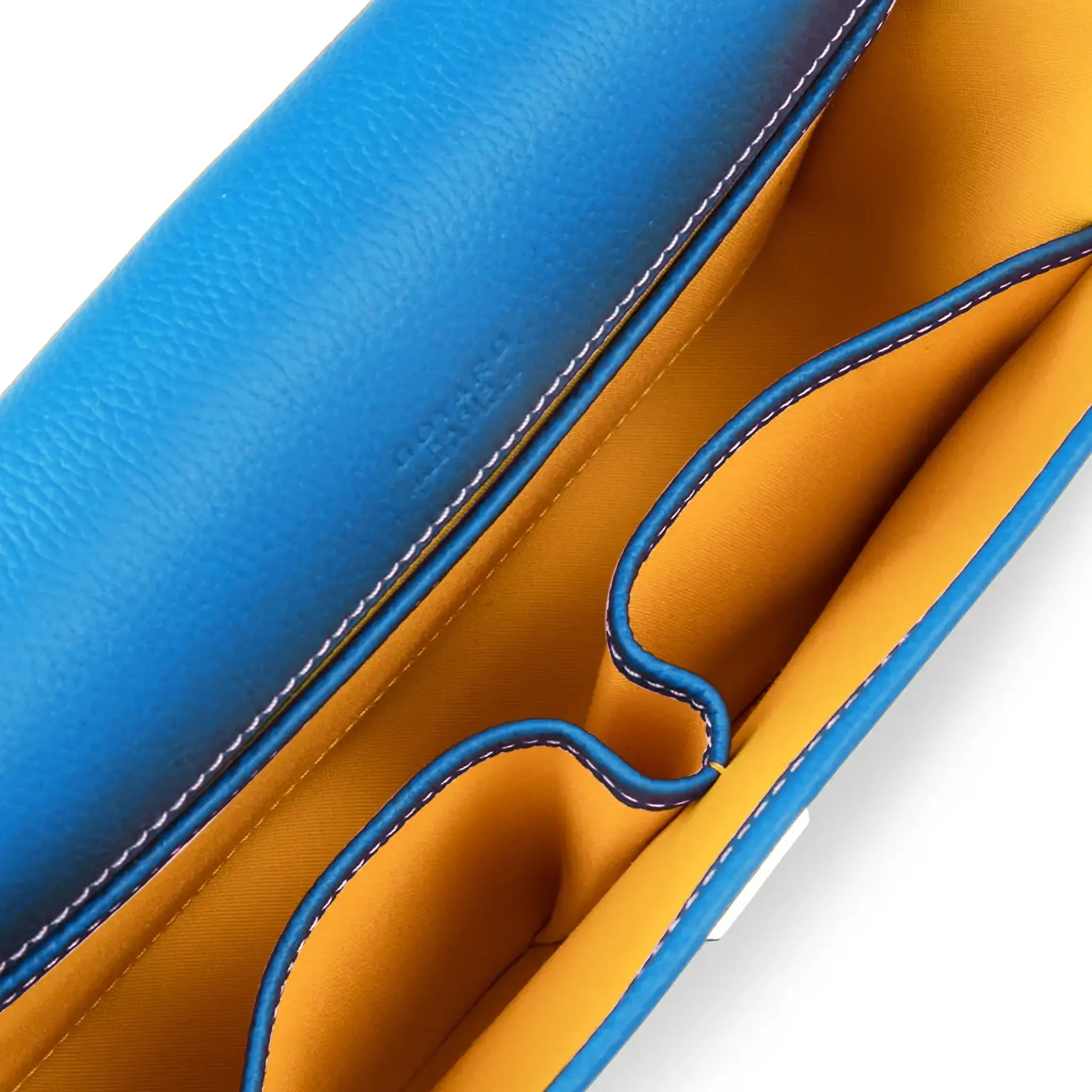 Open view of Goyard Goyardine Belvedere II Sky Blue PM Messenger Bag